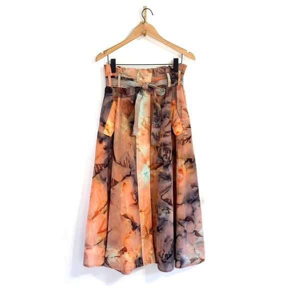 NWT Ulla Johnson Maxi Pleated Fayette Paper-Bag Skirt - Picture 2 of 8